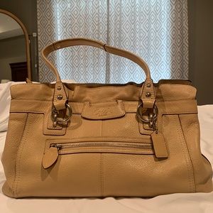 COACH TAN LEATHER SHOULDER BAG